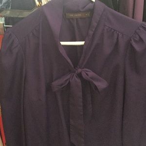 Purple Tie Front Blouse